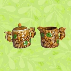 Vintage Squirrels Sugar bowl & Creamer